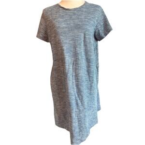 Pure Jill Indigo Shift T Shirt Dress Sz M Summer Beach Vacation Cover Up Casual